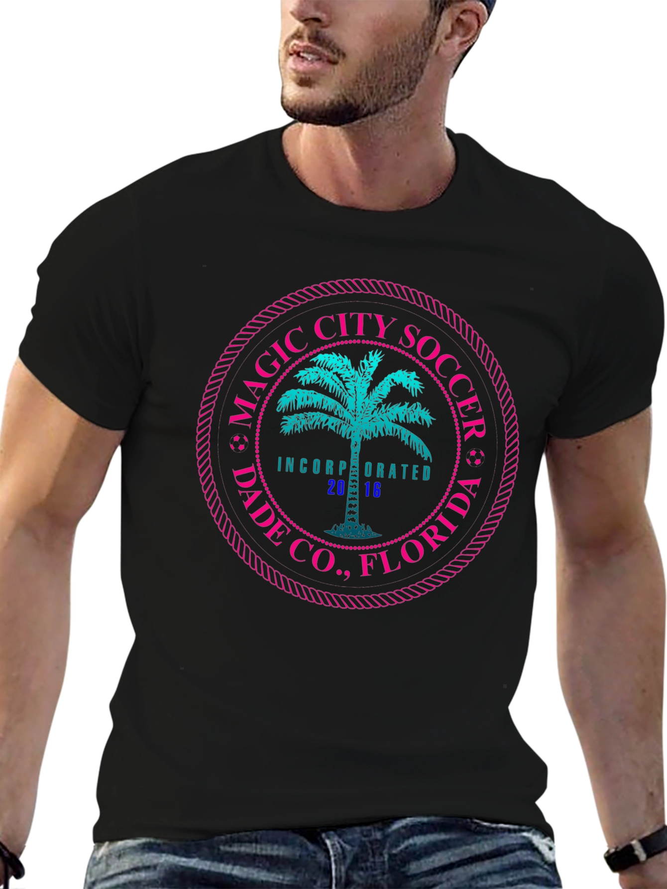Magic City Soccer Tee - Black Graphic T-Shirt