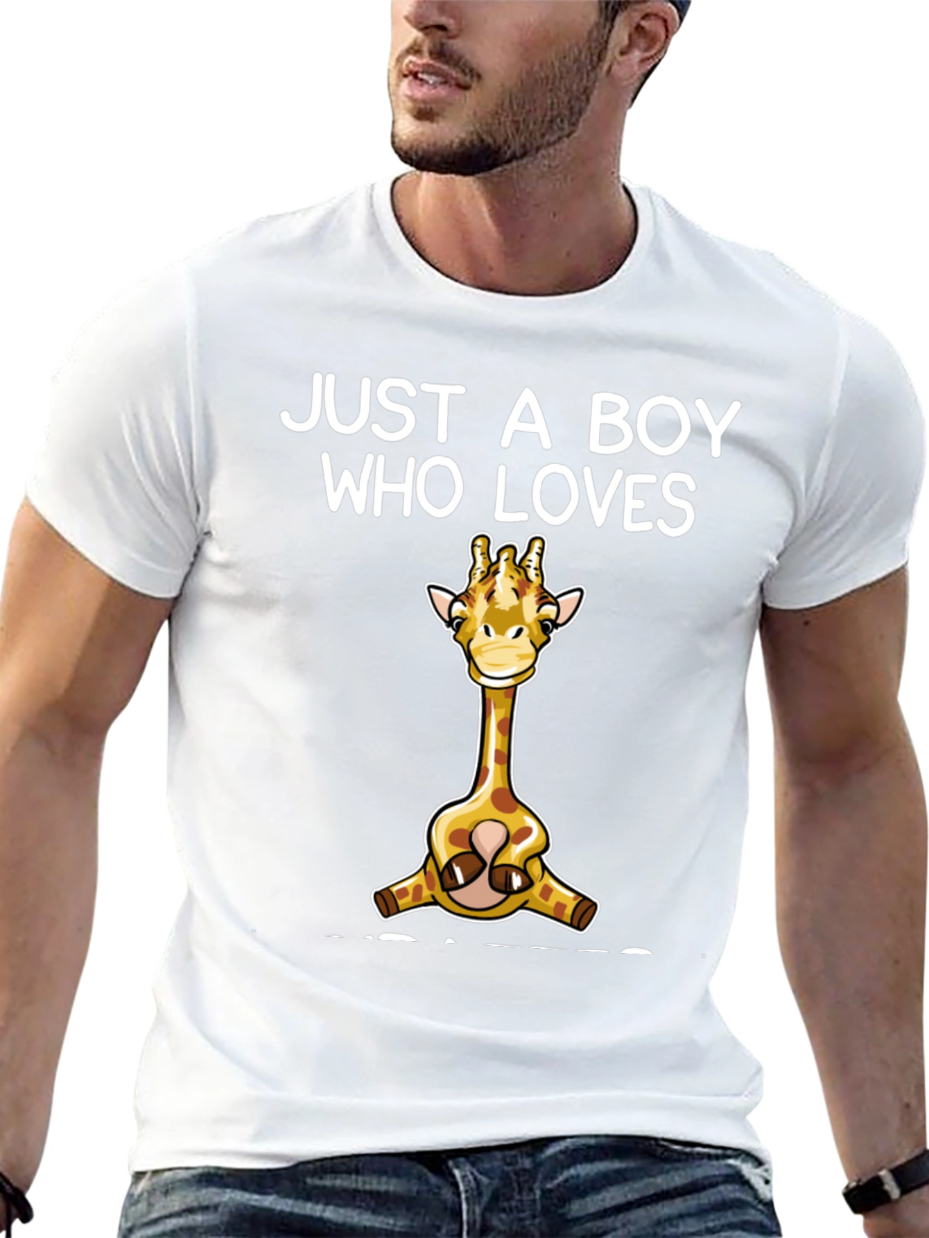 Boy Who Loves Giraffes T-Shirt Cute Giraffe Graphic Tee