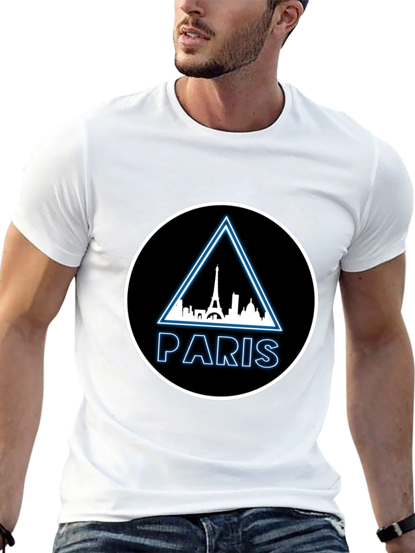 Paris Skyline Graphic Tee - Modern Black T-Shirt