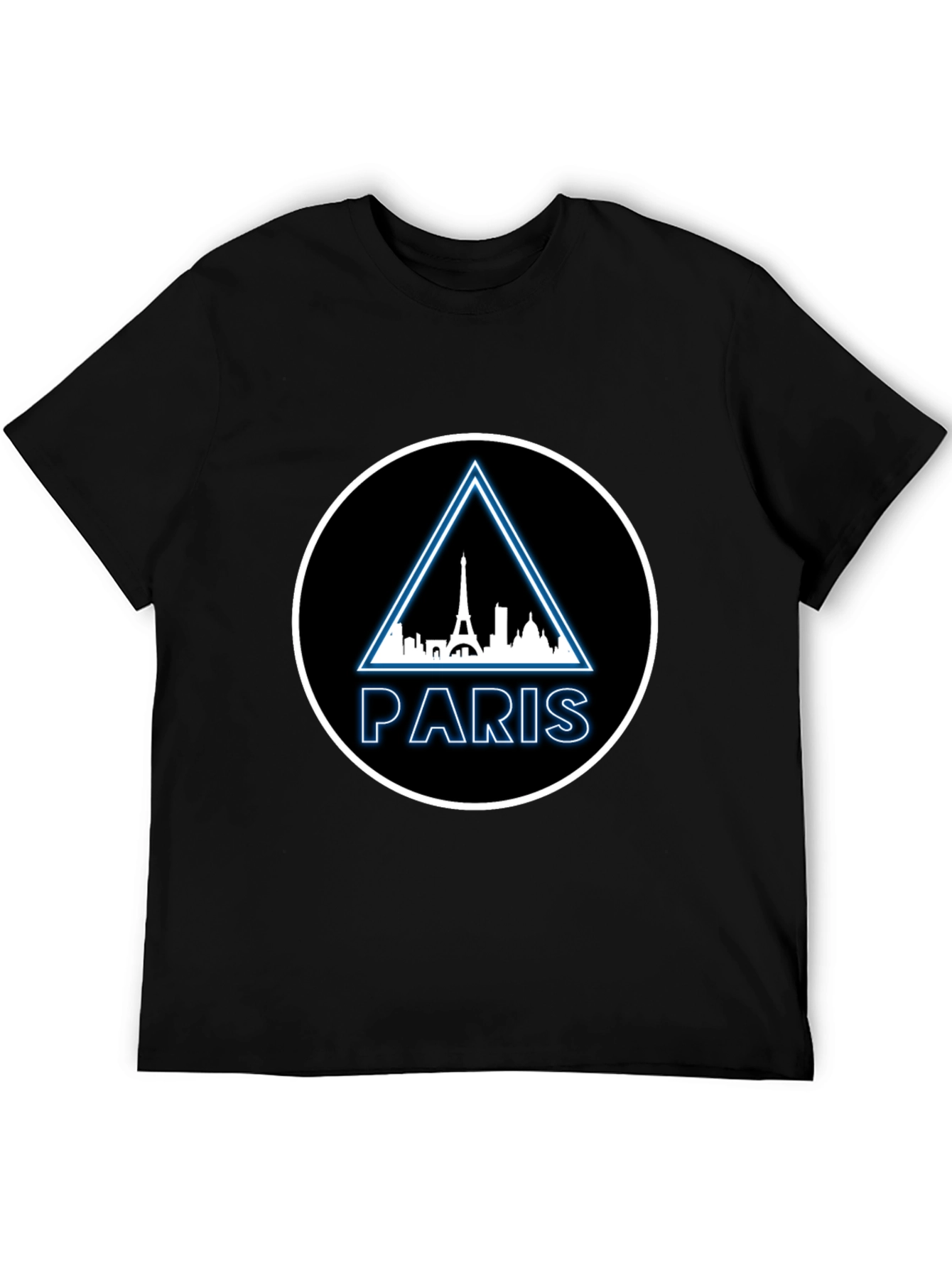 Paris Skyline Graphic Tee - Modern Black T-Shirt