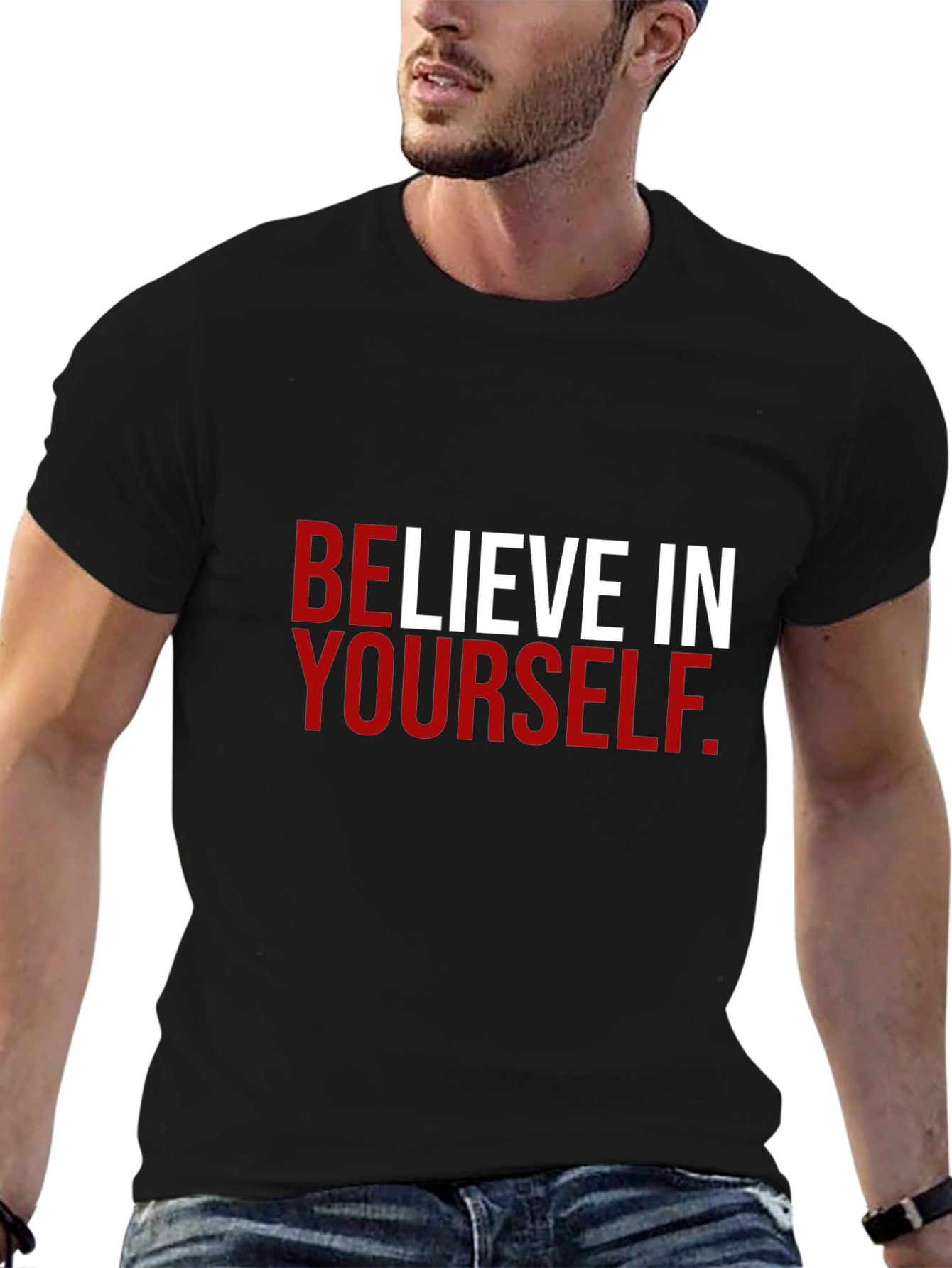 Believe in Yourself Black Graphic Tee