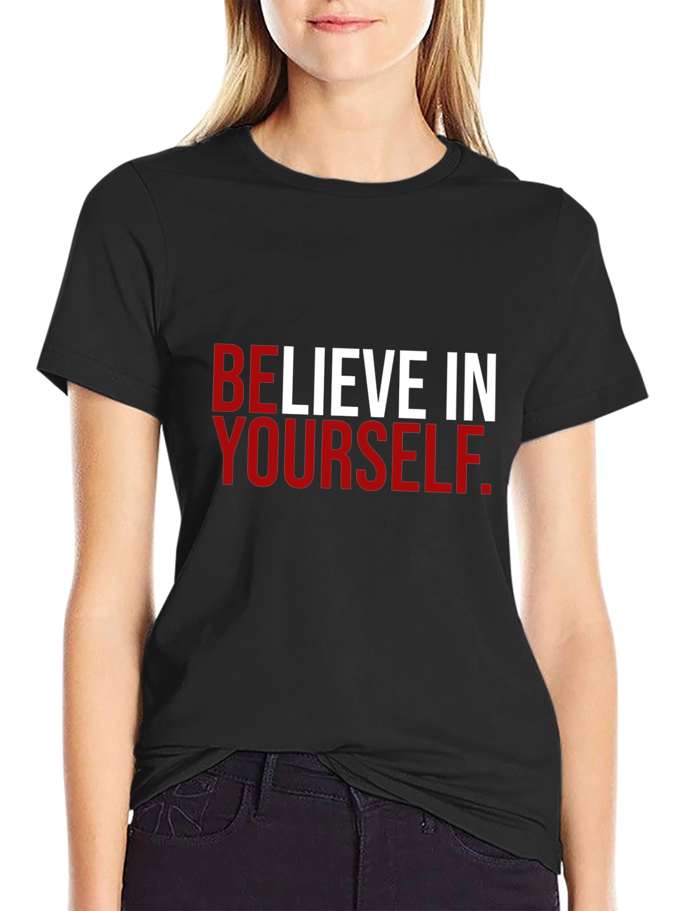 Believe in Yourself Black Graphic Tee