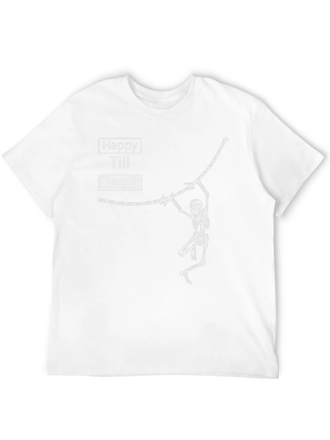 Happy Till Death Skeleton T-Shirt - Black Graphic Tee