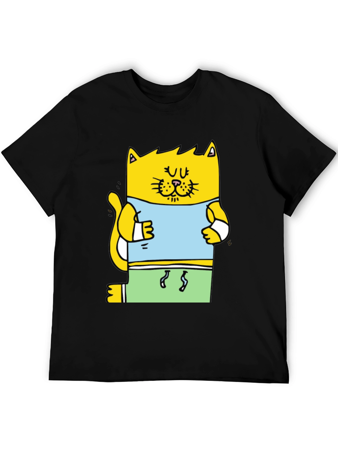 Funny Cat T-Shirt - Cartoon Gym Cat Design