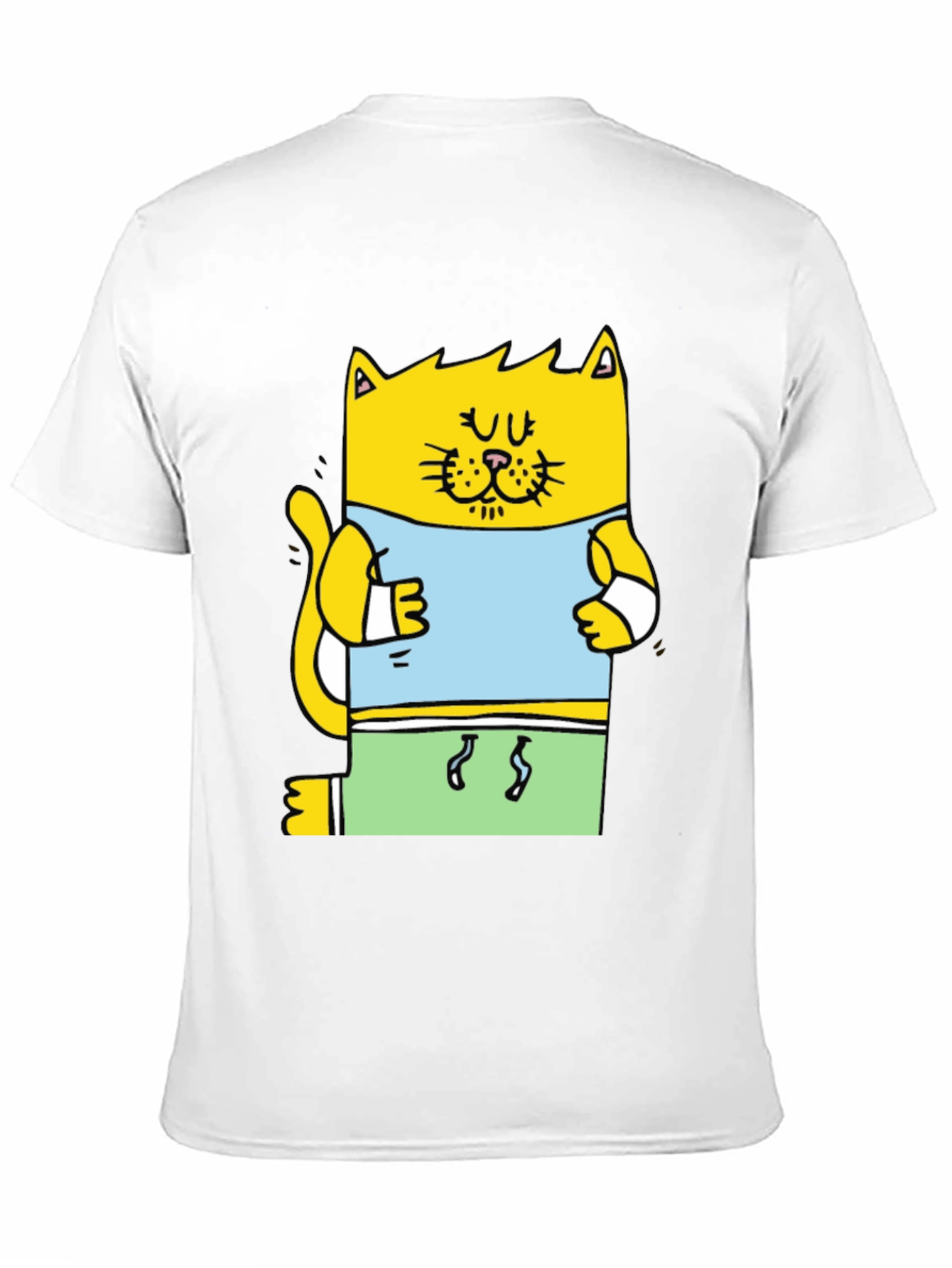 Funny Cat T-Shirt - Cartoon Gym Cat Design
