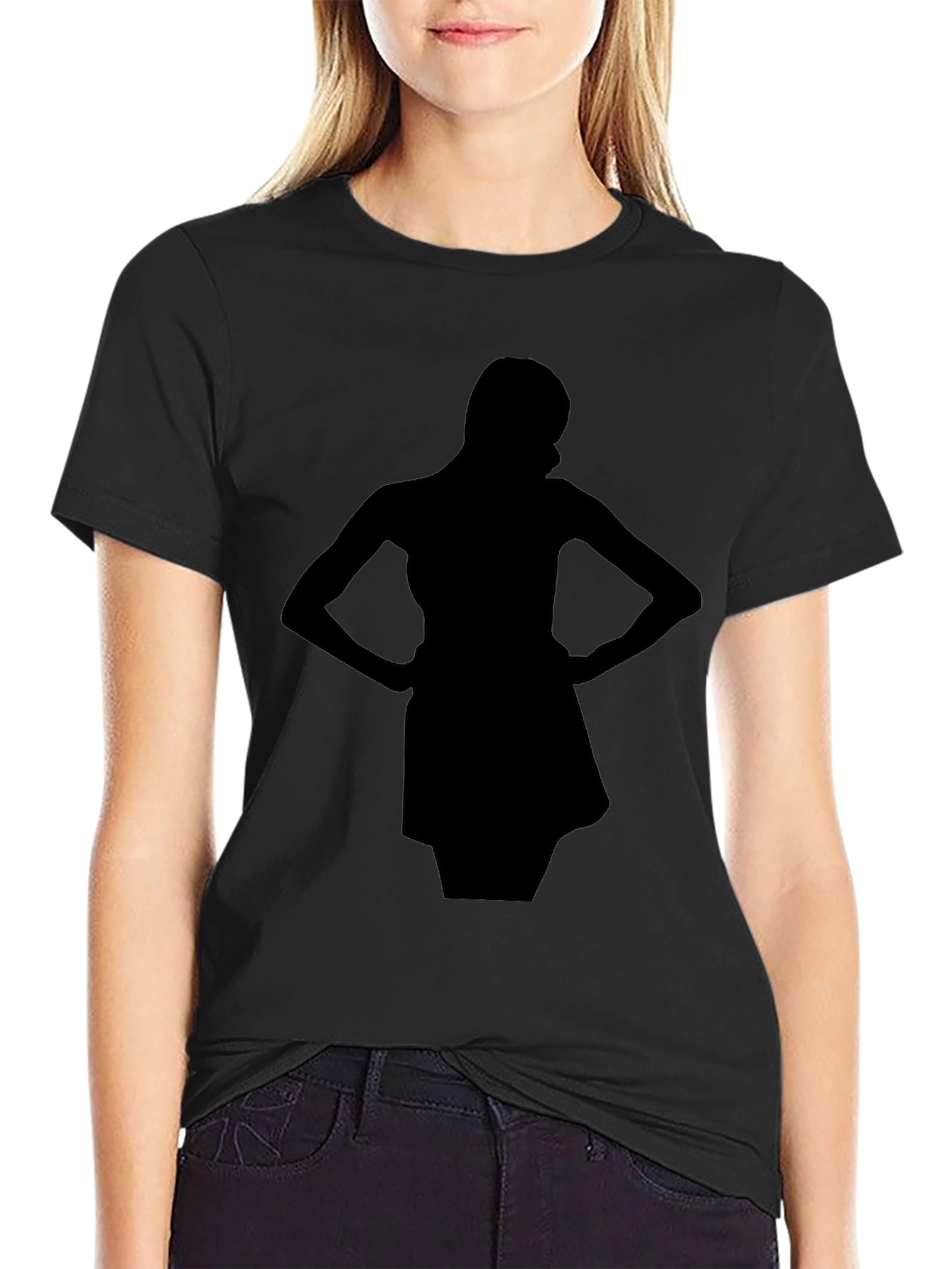 Silhouette Womans Tee - Sleek Black T-Shirt