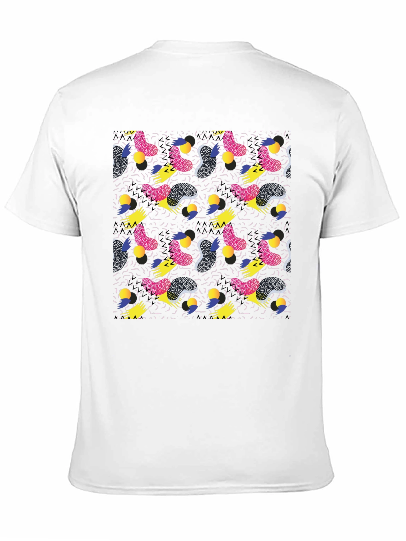 Retro Pattern Black T-Shirt