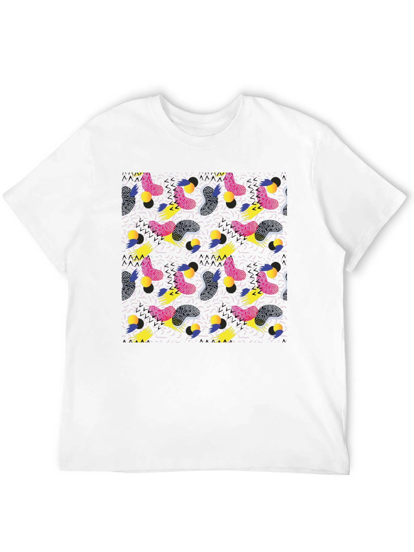 Retro Pattern Black T-Shirt