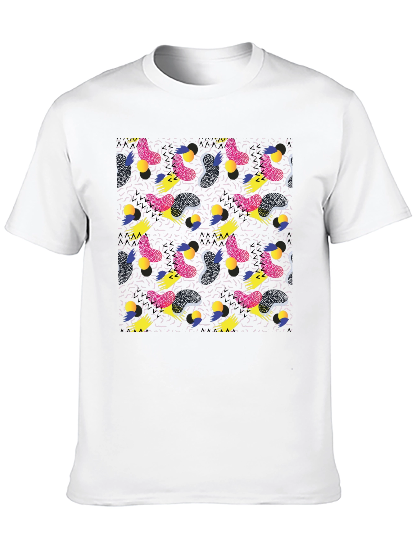 Retro Pattern Black T-Shirt