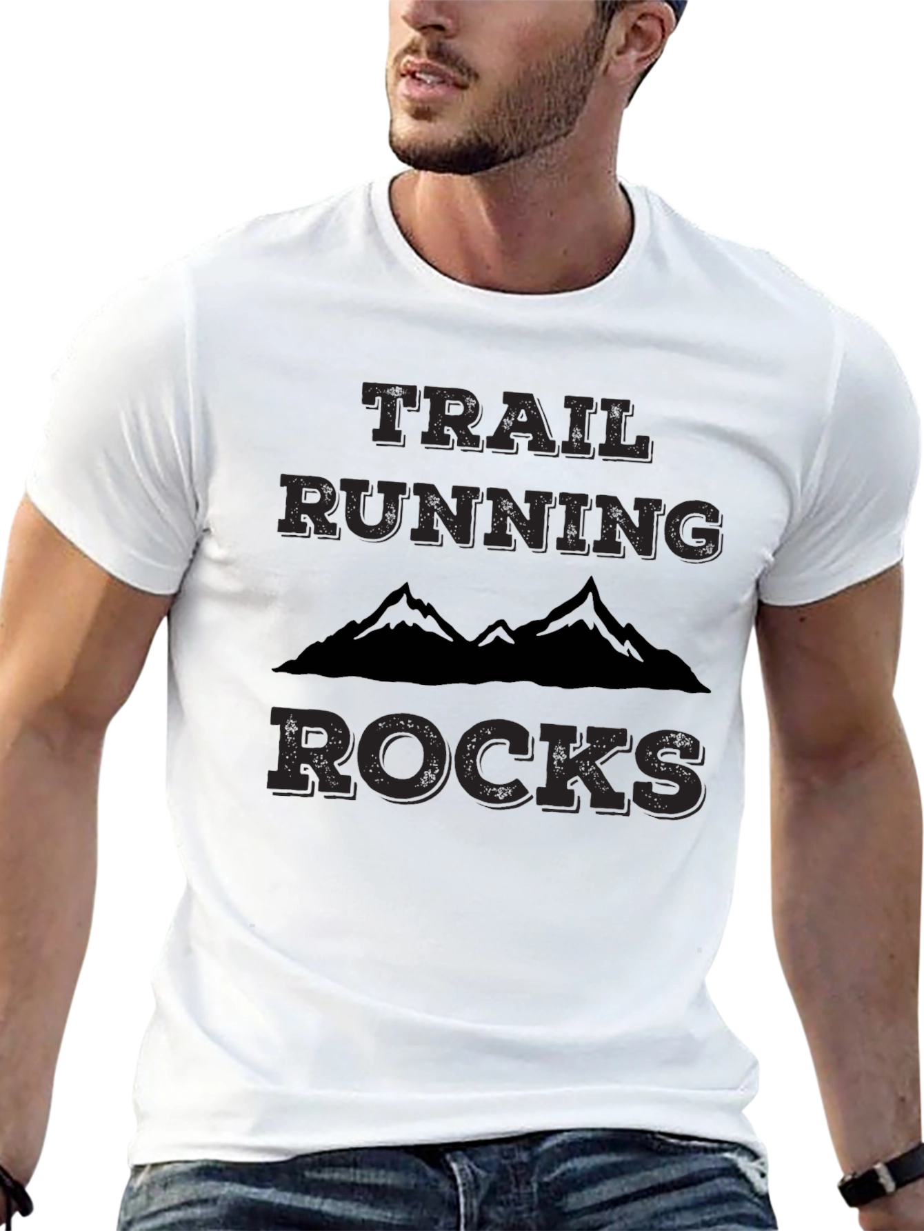 Trail Running Rocks T-Shirt - Mountain Design
