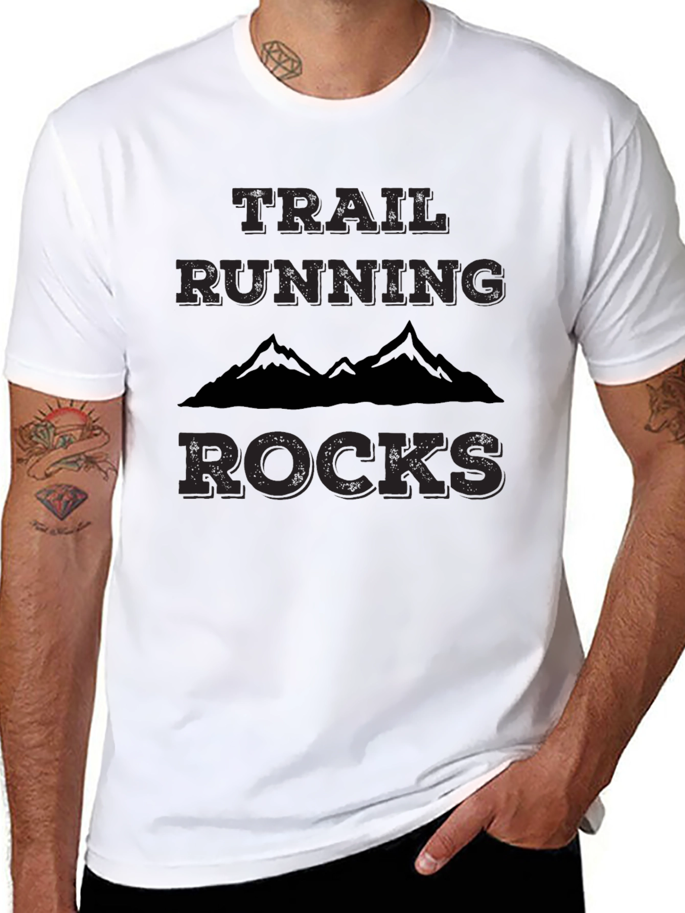 Trail Running Rocks T-Shirt - Mountain Design