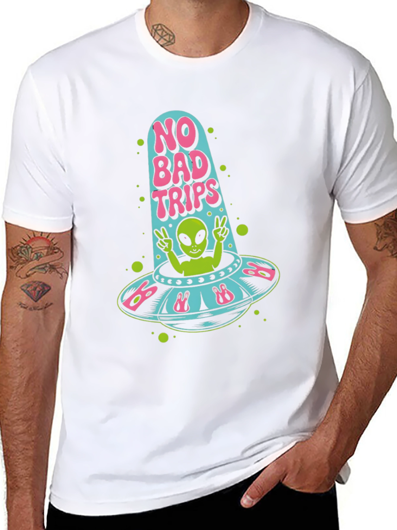 No Bad Trips Alien UFO T-Shirt