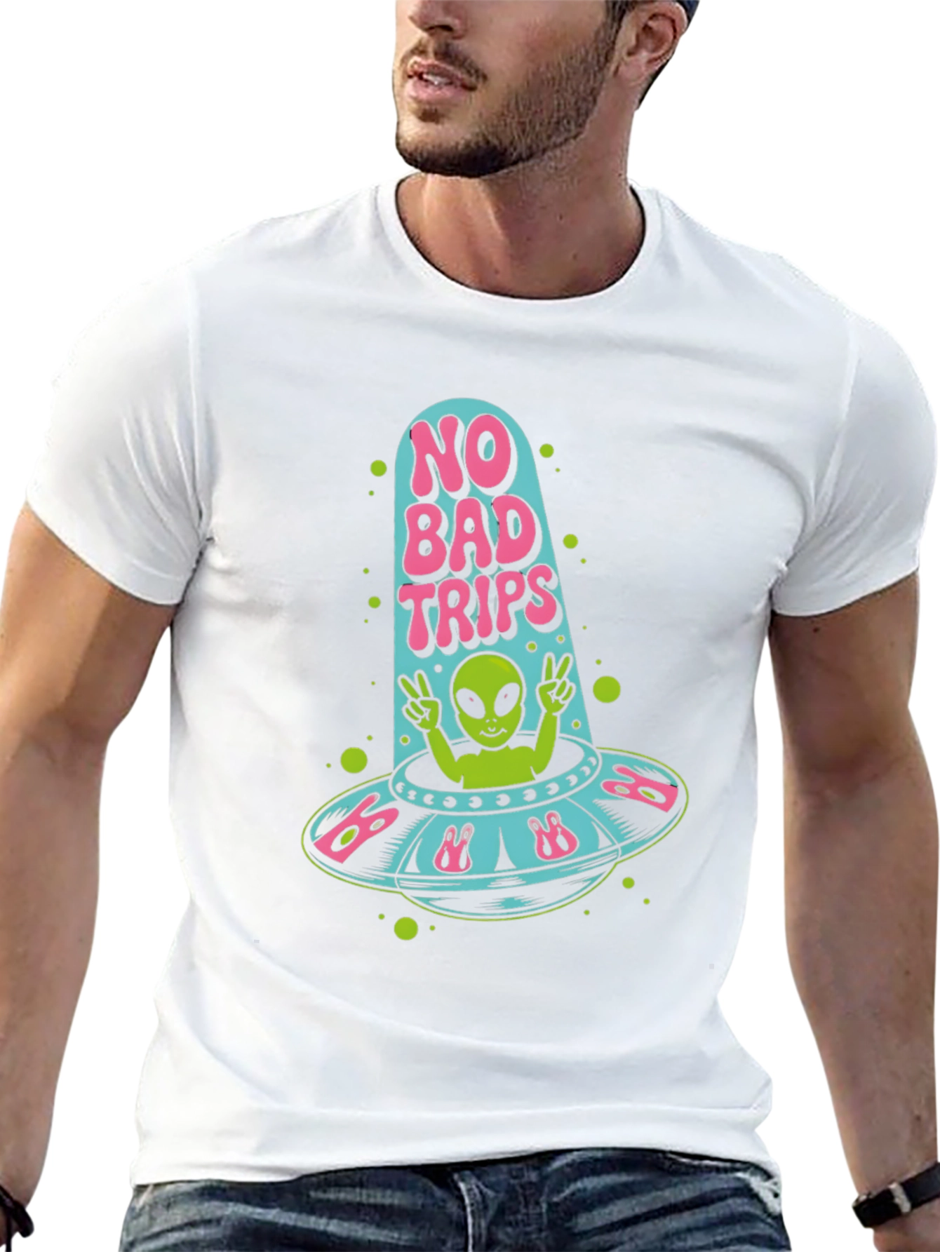 No Bad Trips Alien UFO T-Shirt