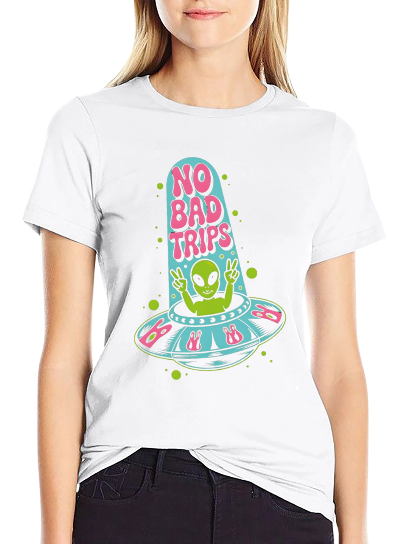 No Bad Trips Alien UFO T-Shirt