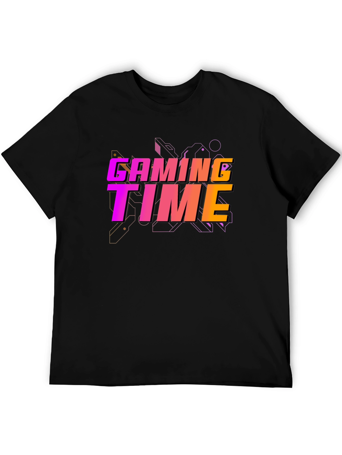 Gaming Time Graphic Print Black T-Shirt