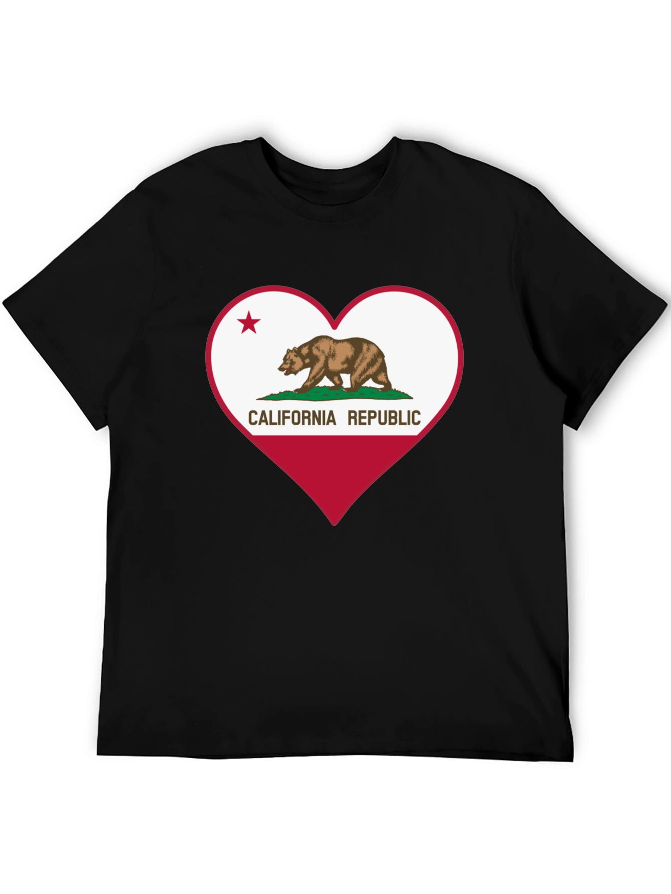 California Republic Heart T-Shirt - Black