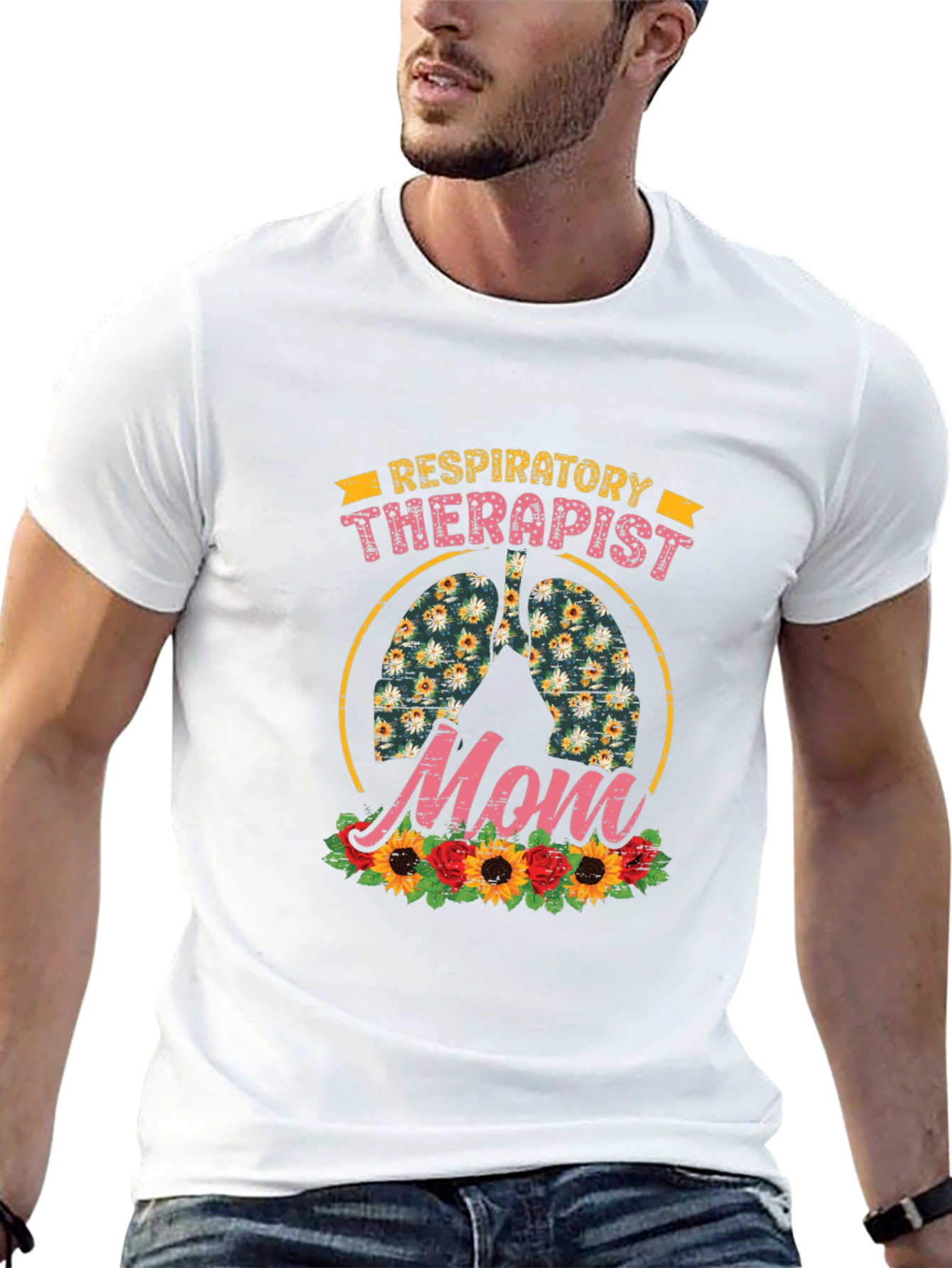Respiratory Therapist Mom Floral Lungs T-Shirt