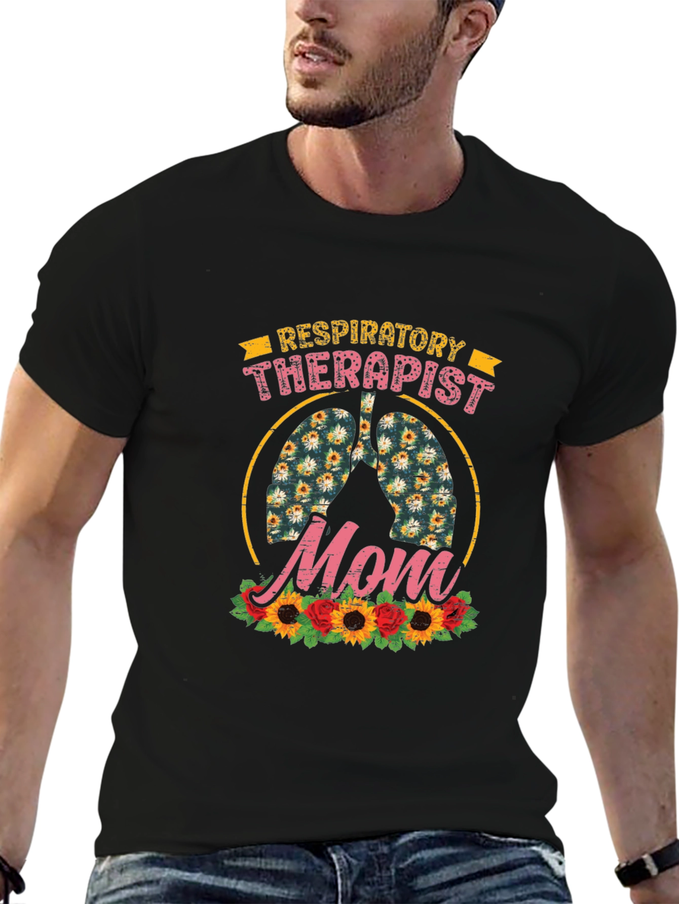 Respiratory Therapist Mom Floral Lungs T-Shirt