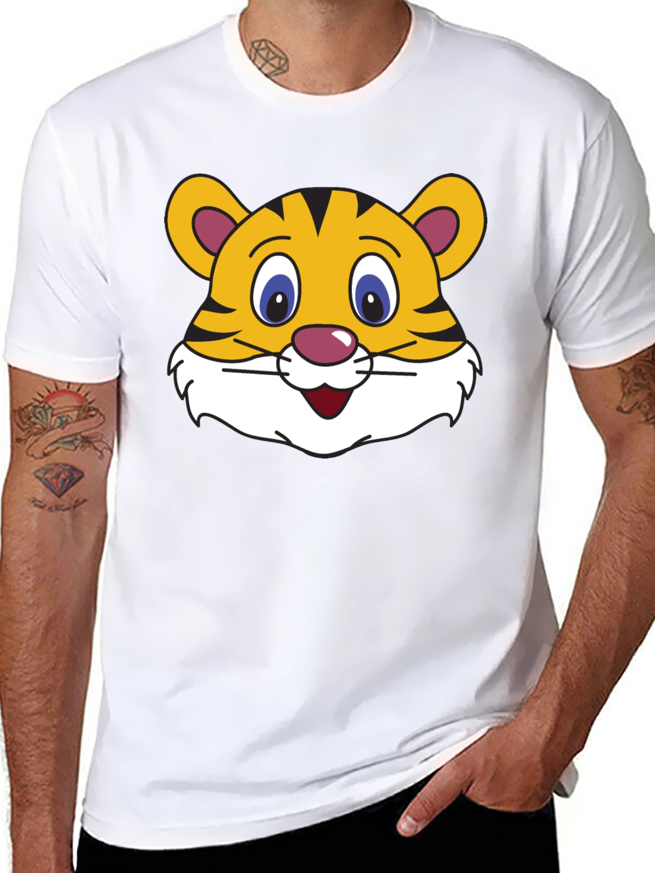 Tiger Face Graphic Black T-Shirt