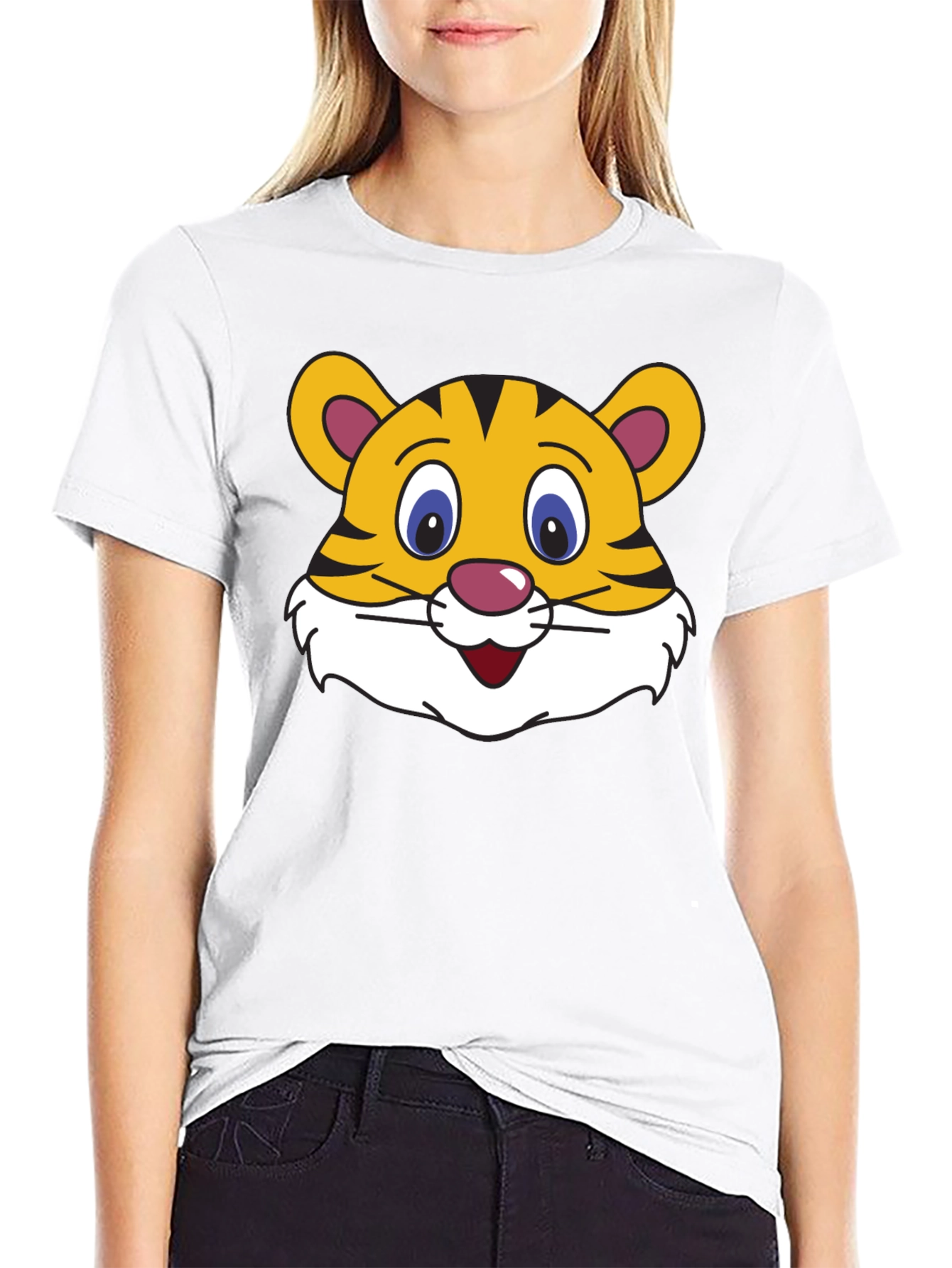 Tiger Face Graphic Black T-Shirt