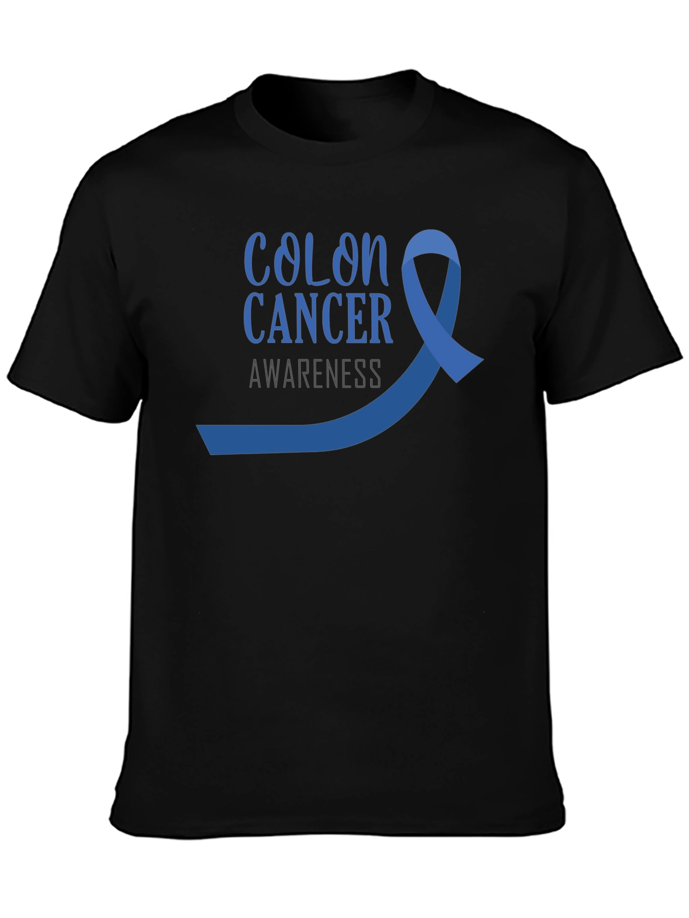 Colon Cancer Awareness T-Shirt - Blue Ribbon Design