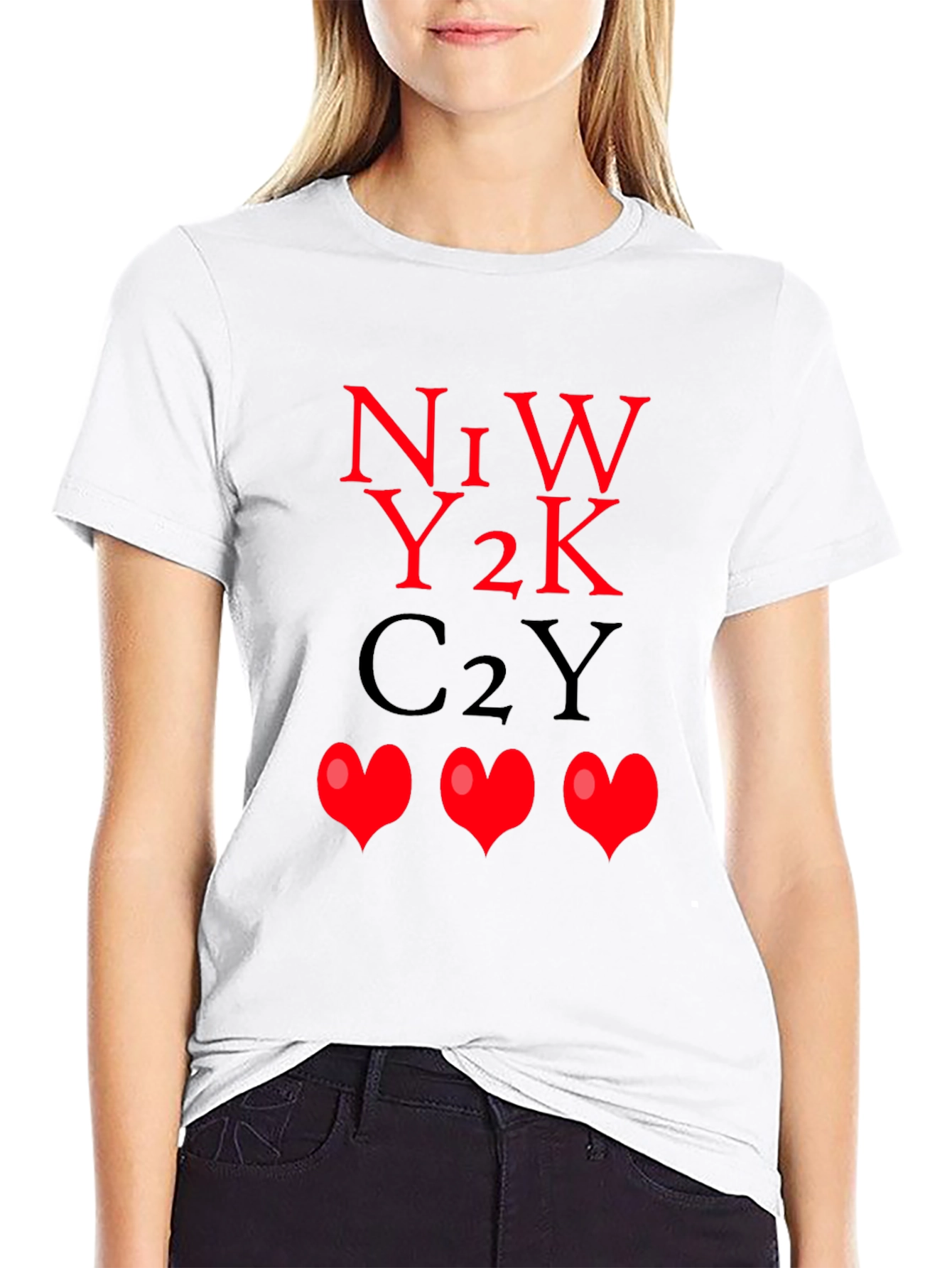 N1W Y2K C2Y Hearts Graphic Tee