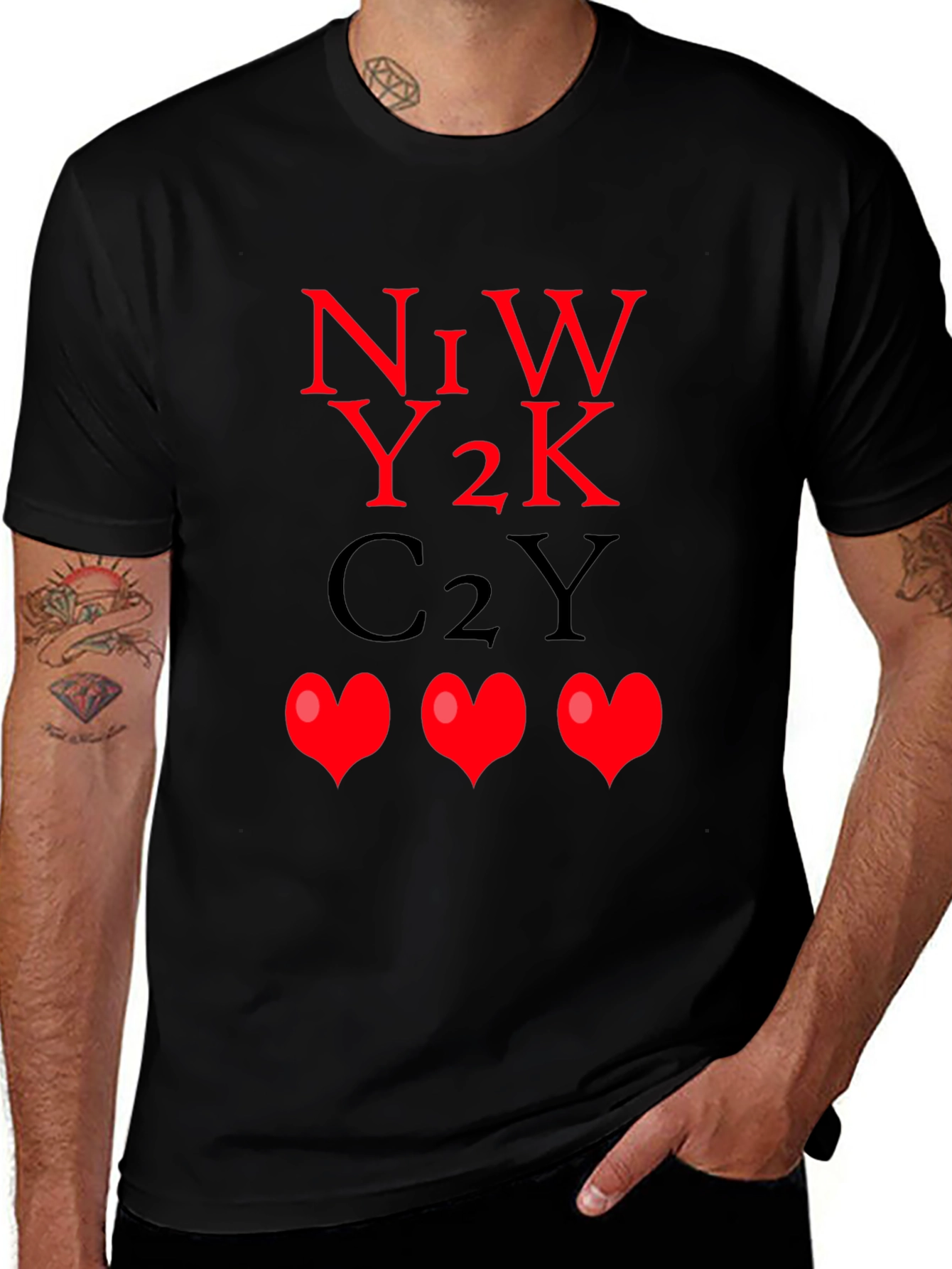 N1W Y2K C2Y Hearts Graphic Tee