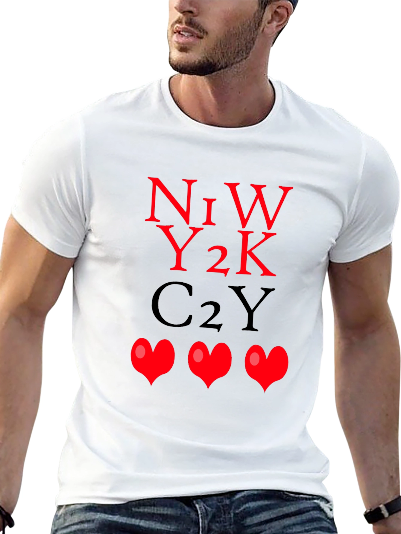 N1W Y2K C2Y Hearts Graphic Tee