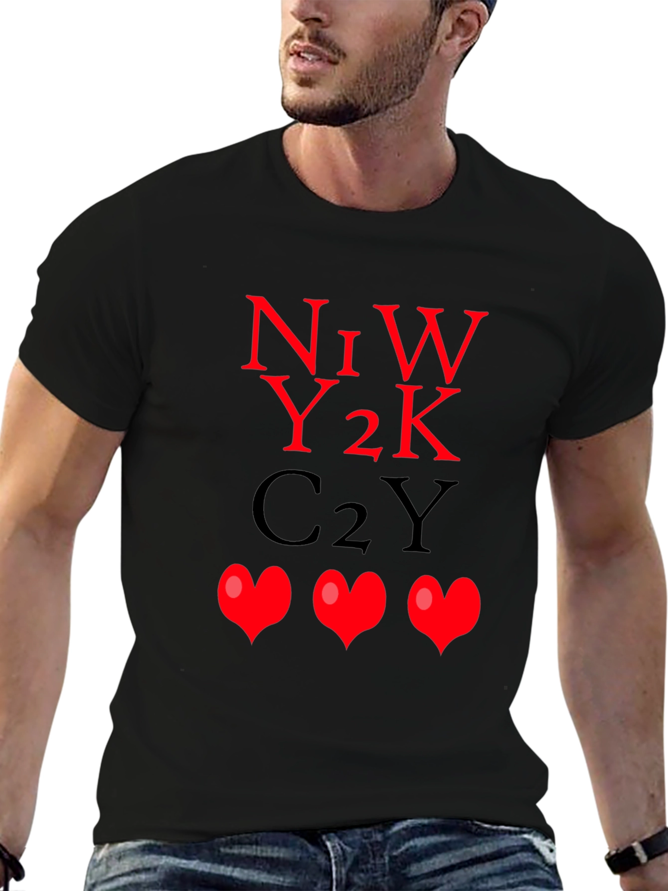 N1W Y2K C2Y Hearts Graphic Tee