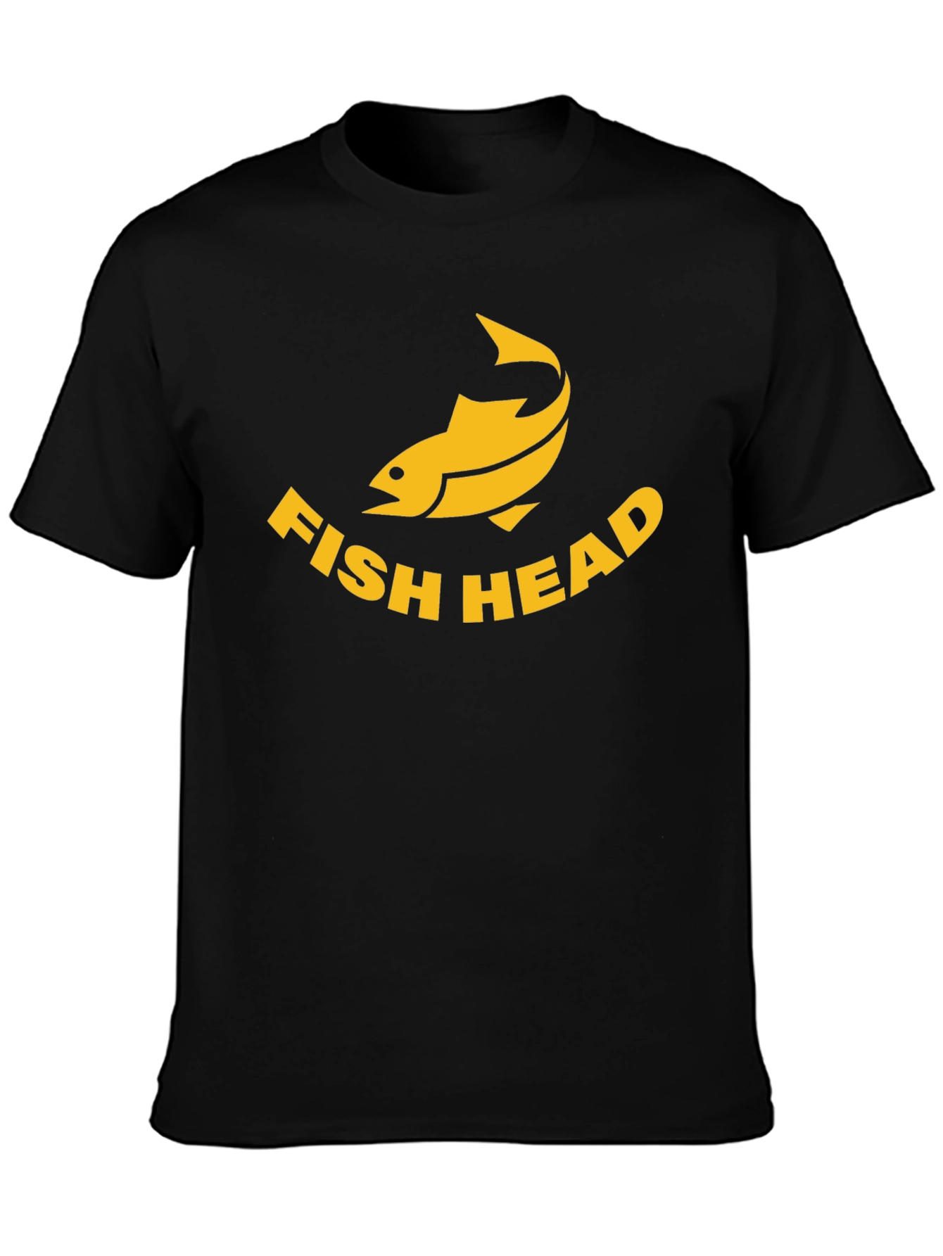 Fish Head Graphic Tee - Black Cotton T-Shirt