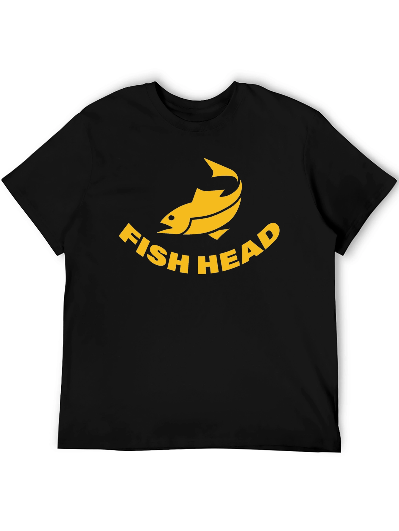 Fish Head Graphic Tee - Black Cotton T-Shirt