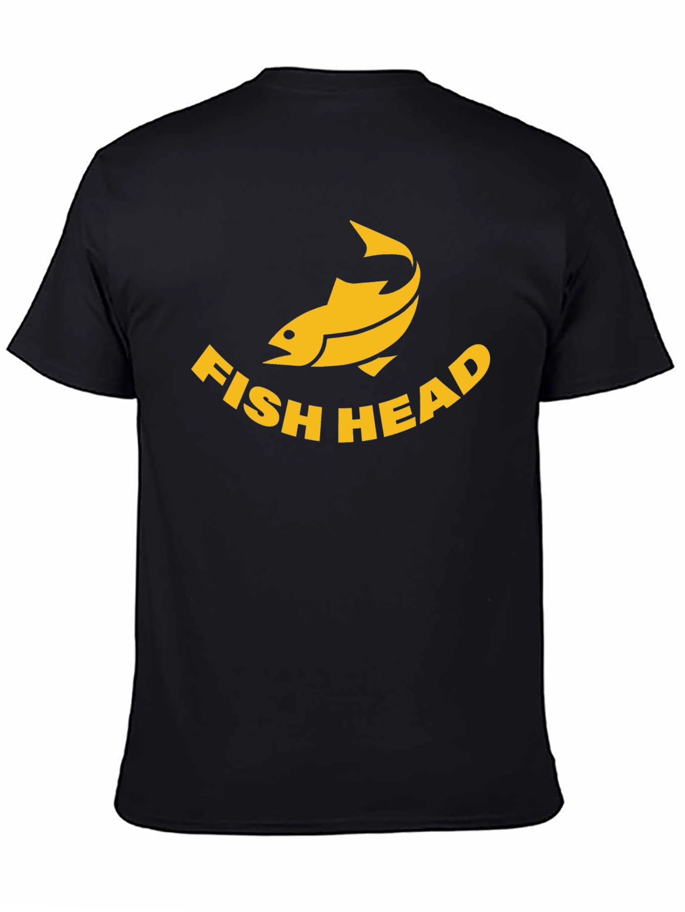 Fish Head Graphic Tee - Black Cotton T-Shirt