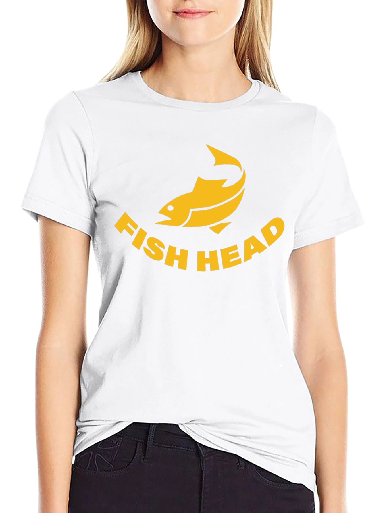 Fish Head Graphic Tee - Black Cotton T-Shirt