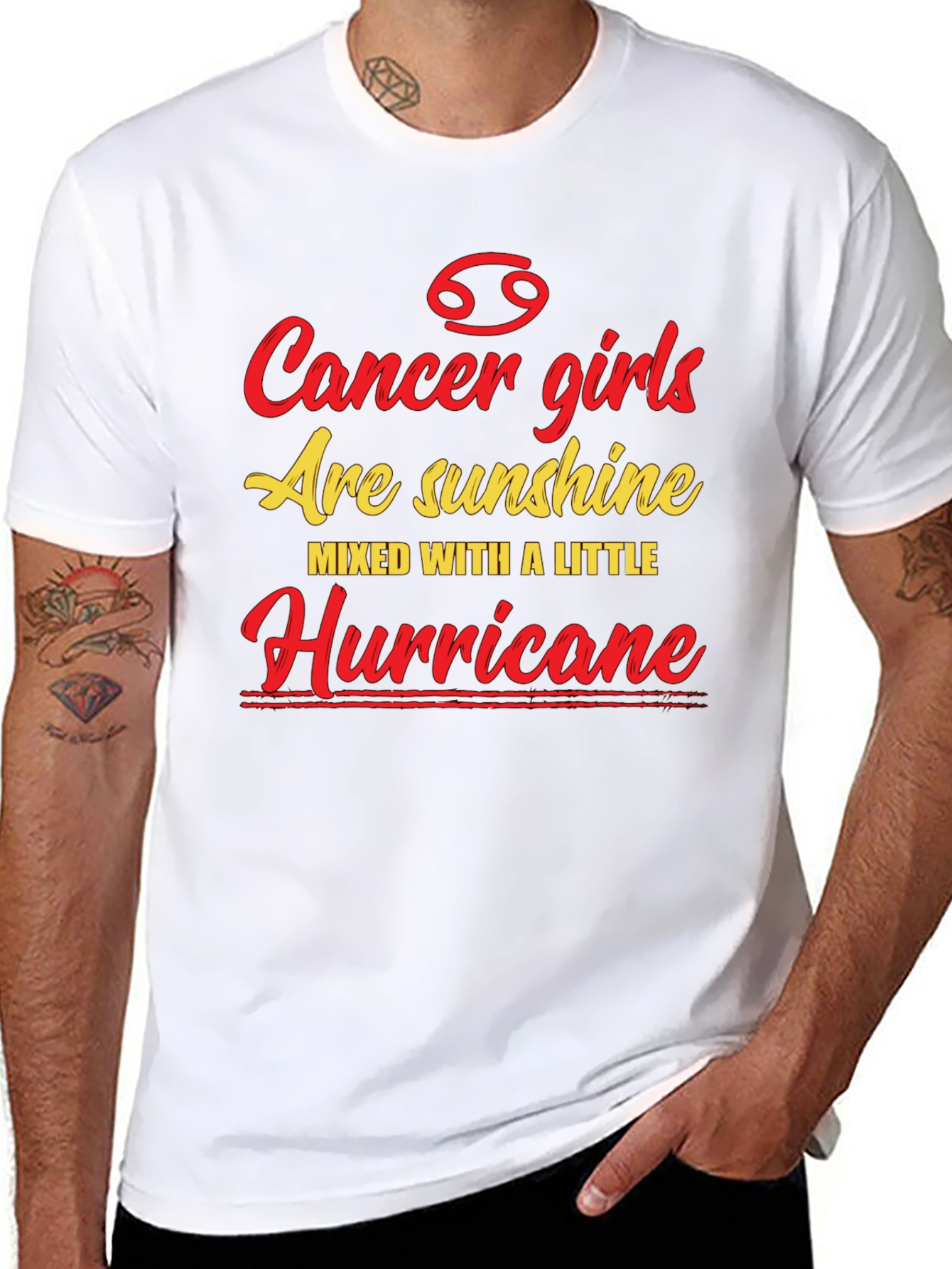 Cancer Girl T-Shirt - Sunshine & Hurricane Zodiac Tee