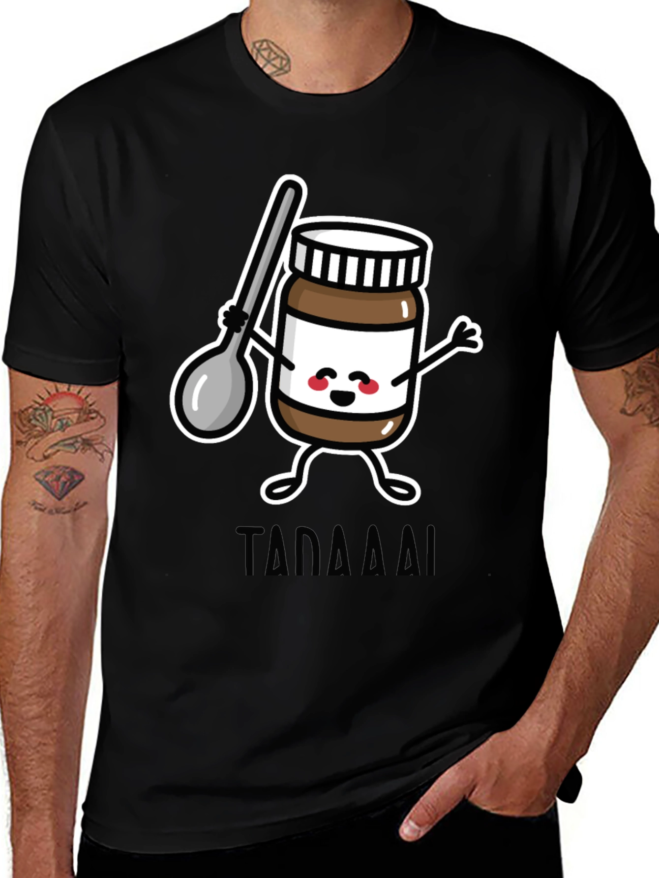 Nutella Cartoon Black T-Shirt