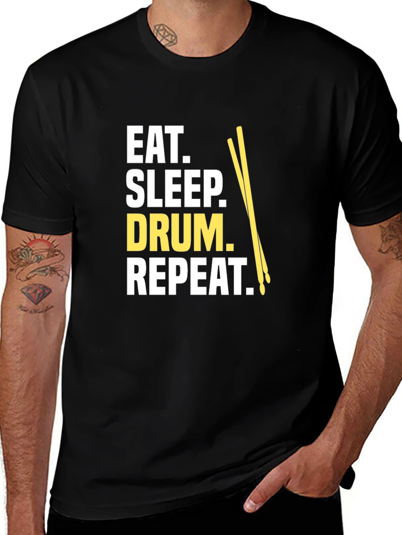 Eat Sleep Drum Repeat T-Shirt - Musician Tee