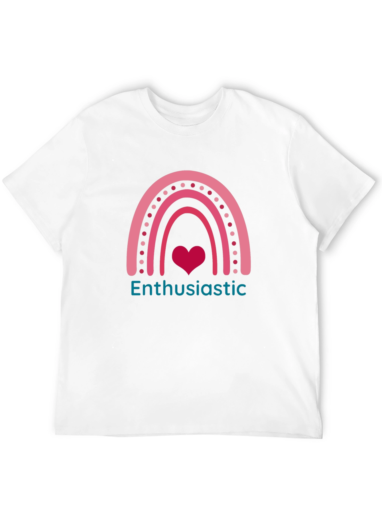 Enthusiastic Heart Rainbow Graphic Tee - Black