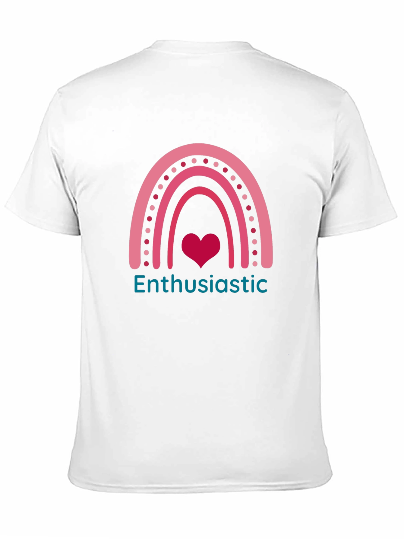 Enthusiastic Heart Rainbow Graphic Tee - Black
