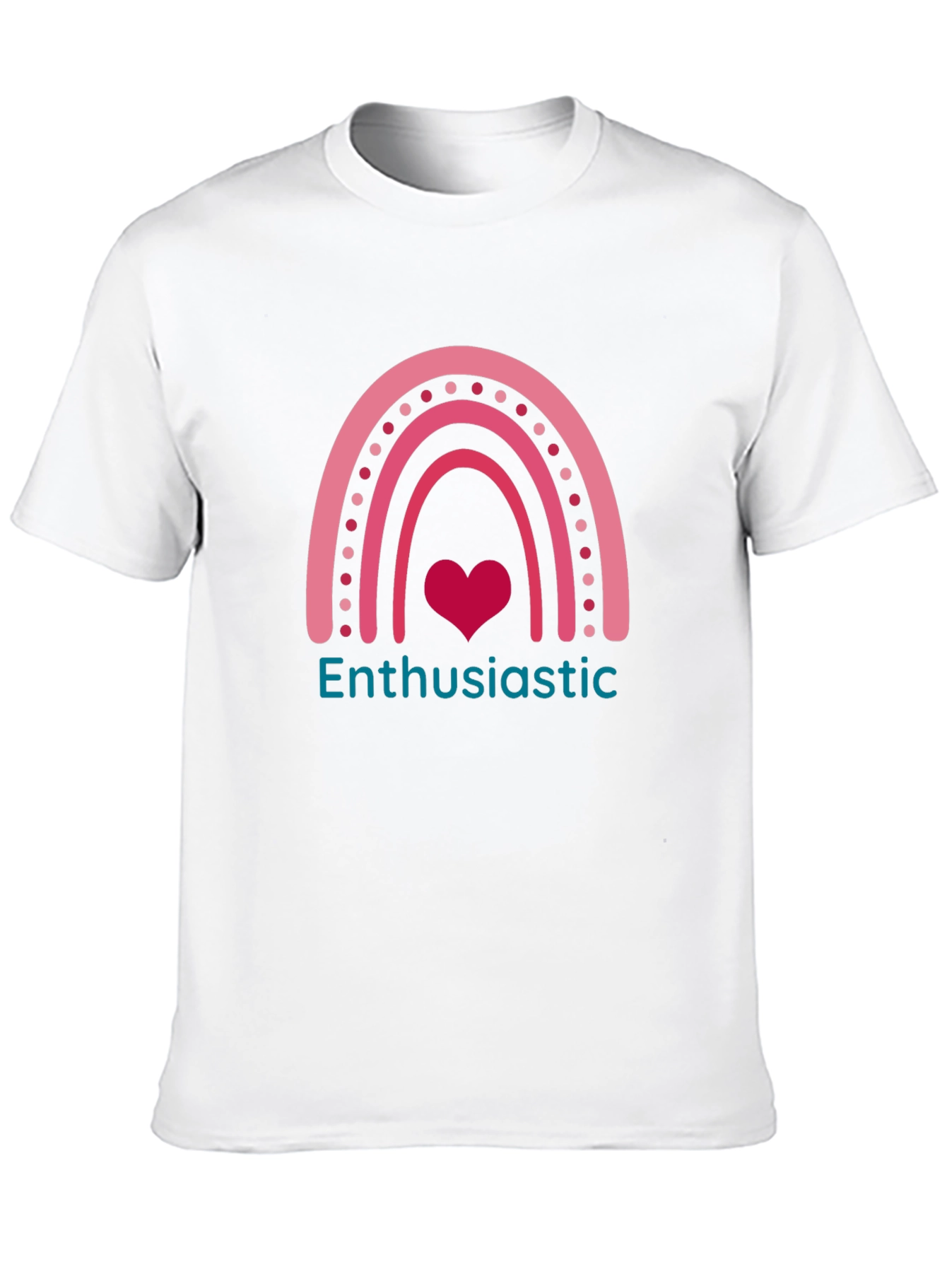 Enthusiastic Heart Rainbow Graphic Tee - Black