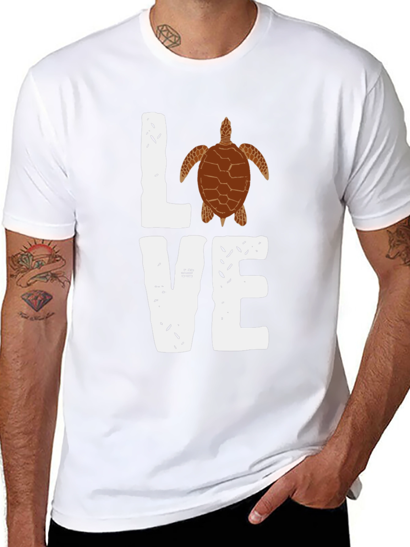 Love Sea Turtle Graphic Tee - Black Casual Shirt