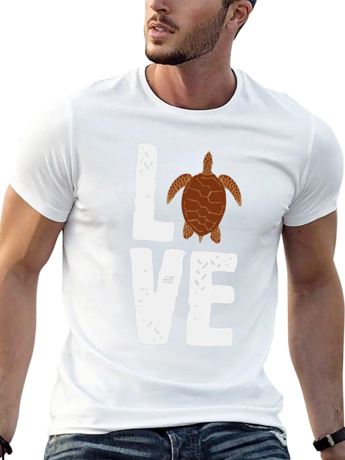 Love Sea Turtle Graphic Tee - Black Casual Shirt