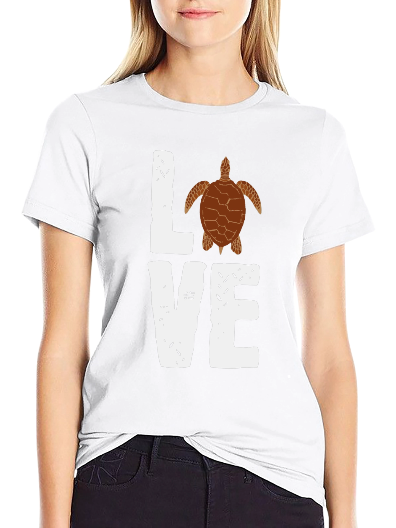 Love Sea Turtle Graphic Tee - Black Casual Shirt