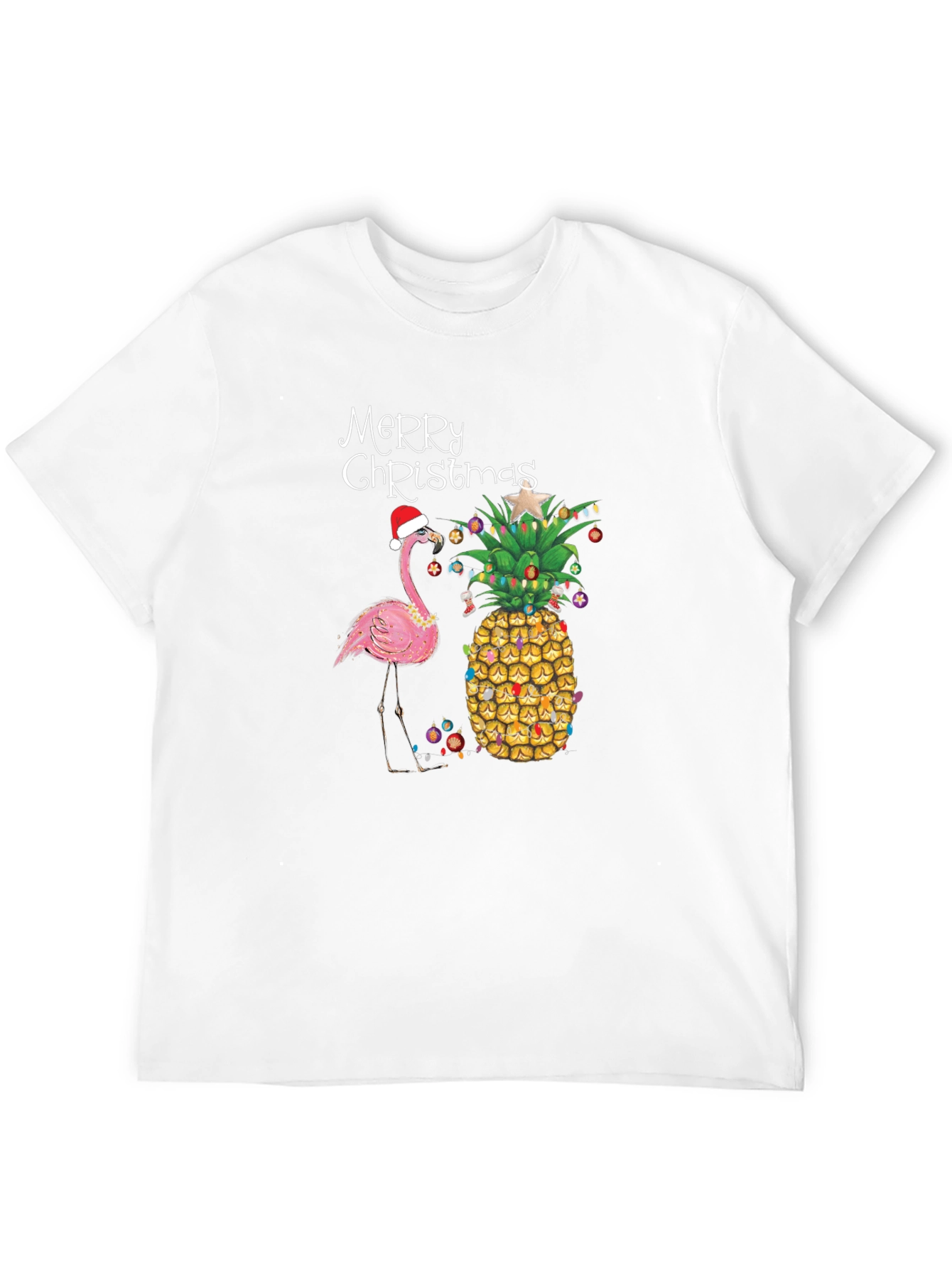Christmas Pineapple Flamingo T-Shirt