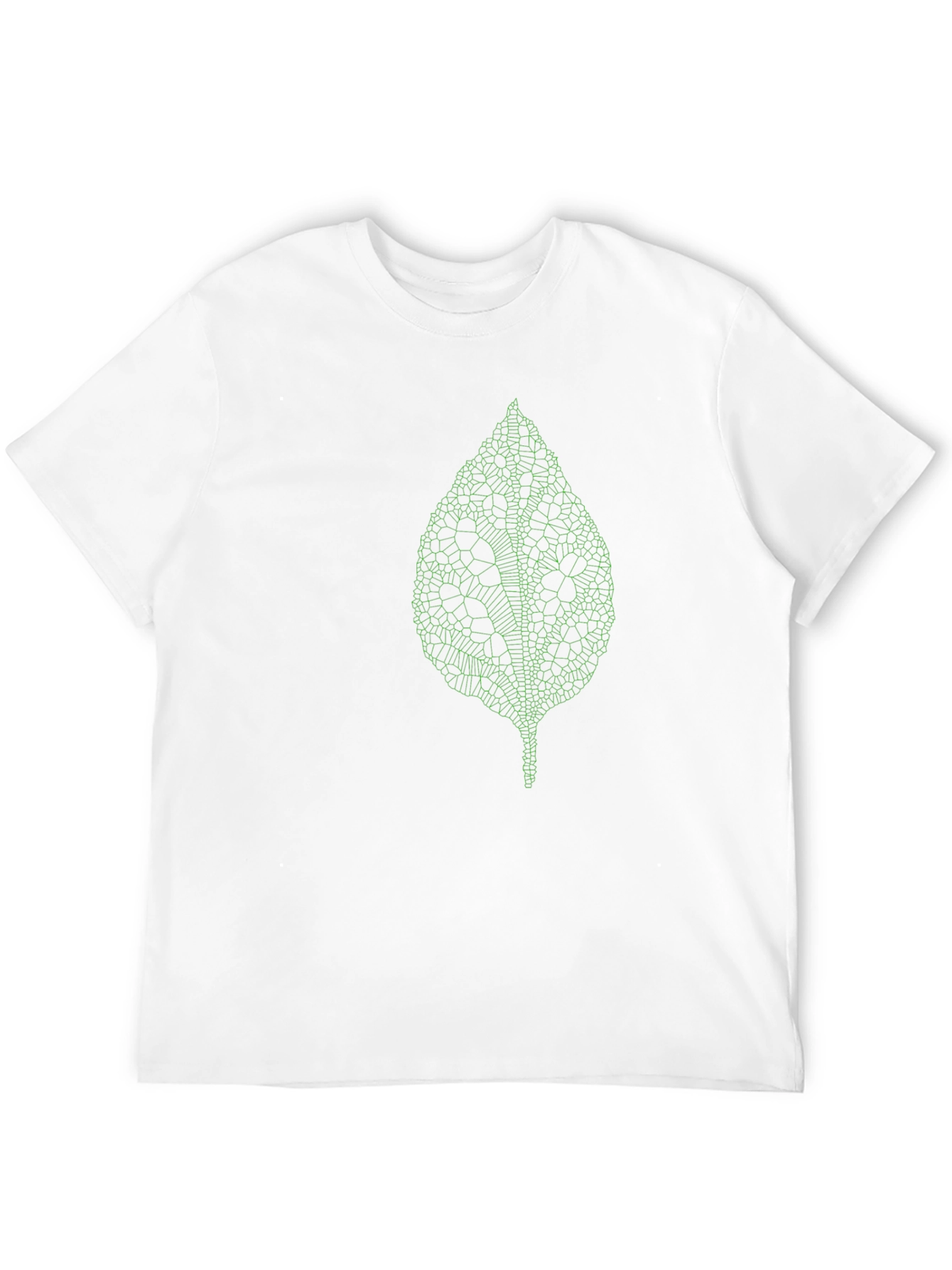 Modern Green Leaf Design Black T-Shirt