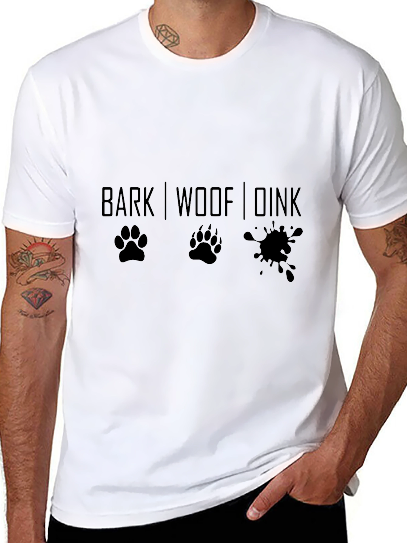 Dog Lovers Graphic Tee - Bark Woof Drink Design