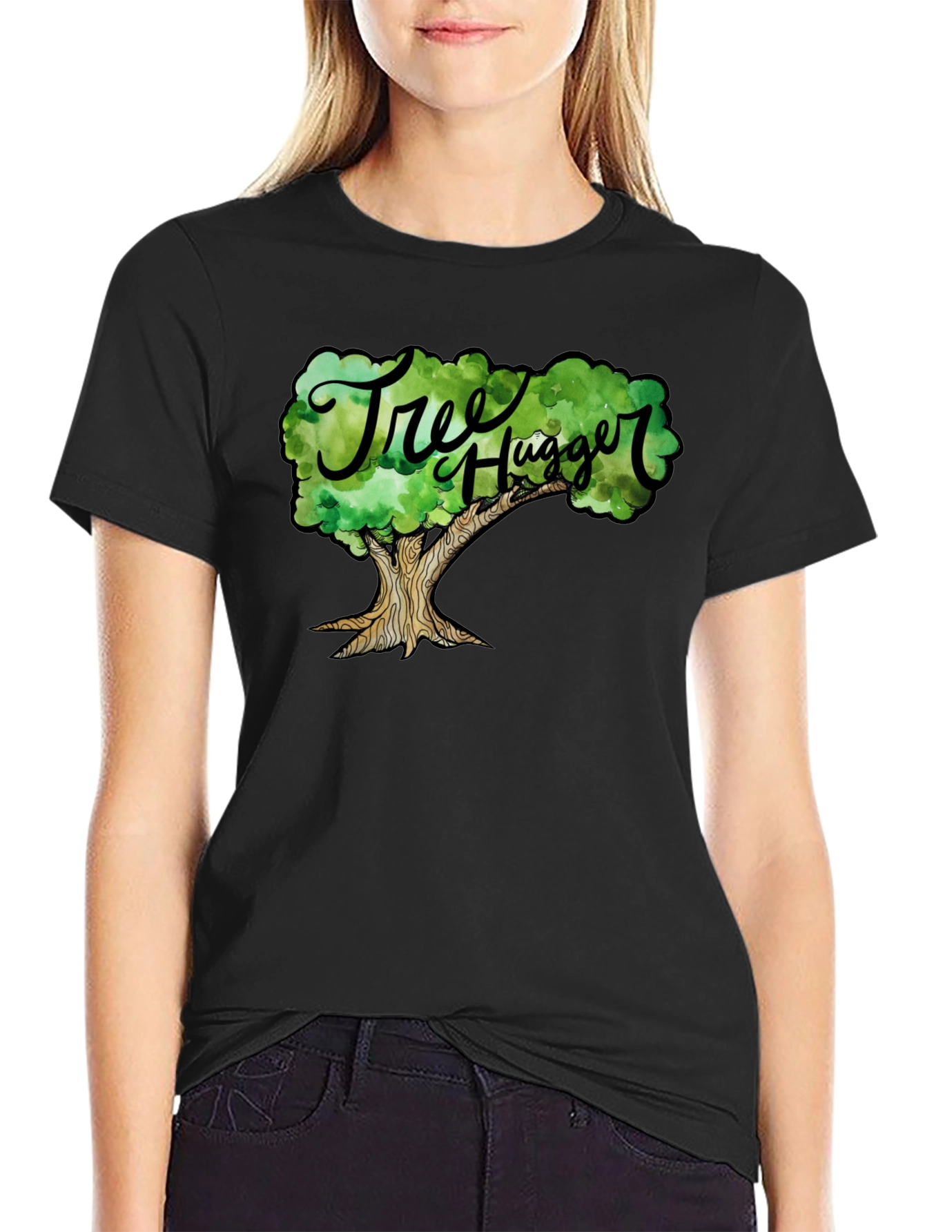 Tree Hugger Graphic T-Shirt - Black Cotton Tee