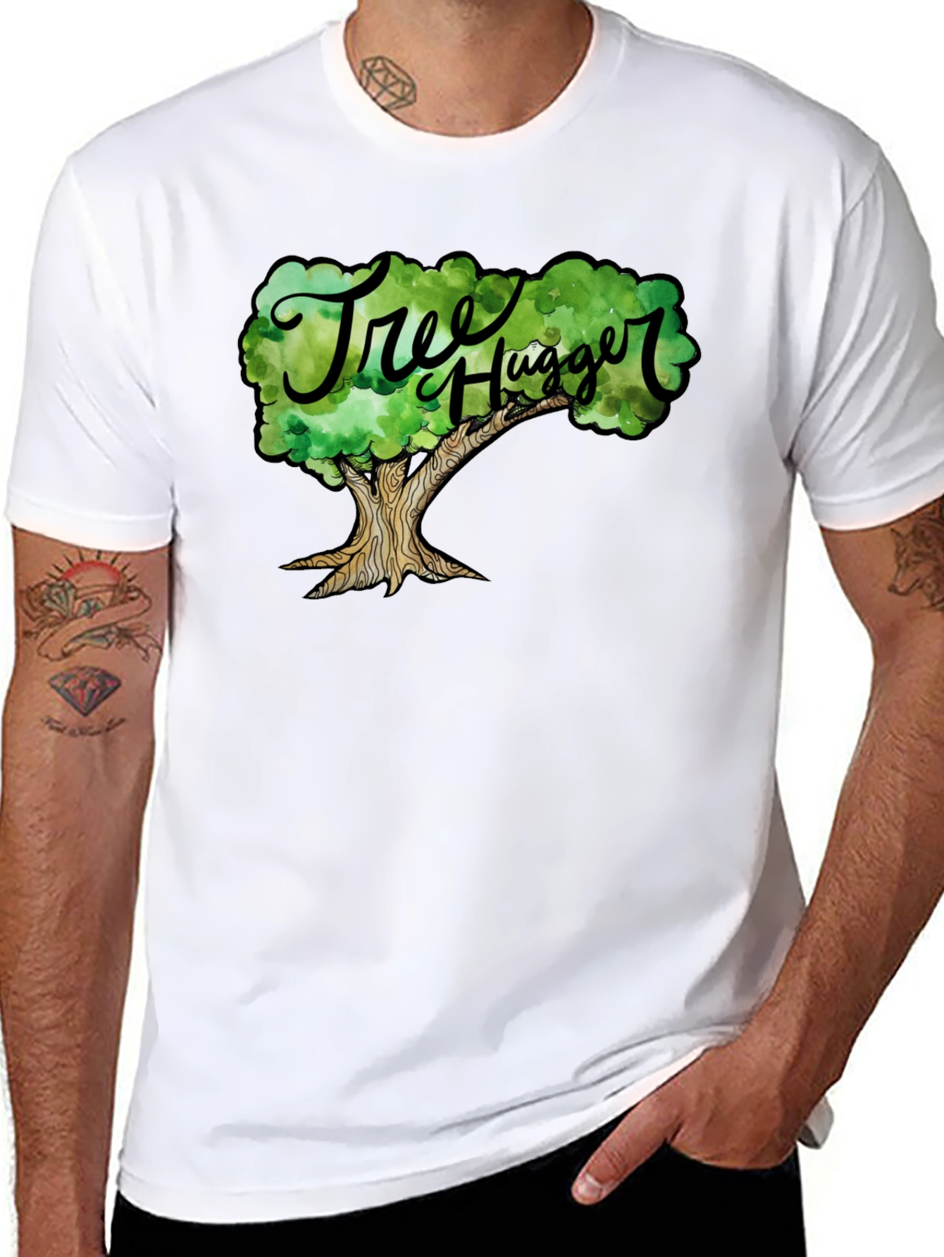 Tree Hugger Graphic T-Shirt - Black Cotton Tee