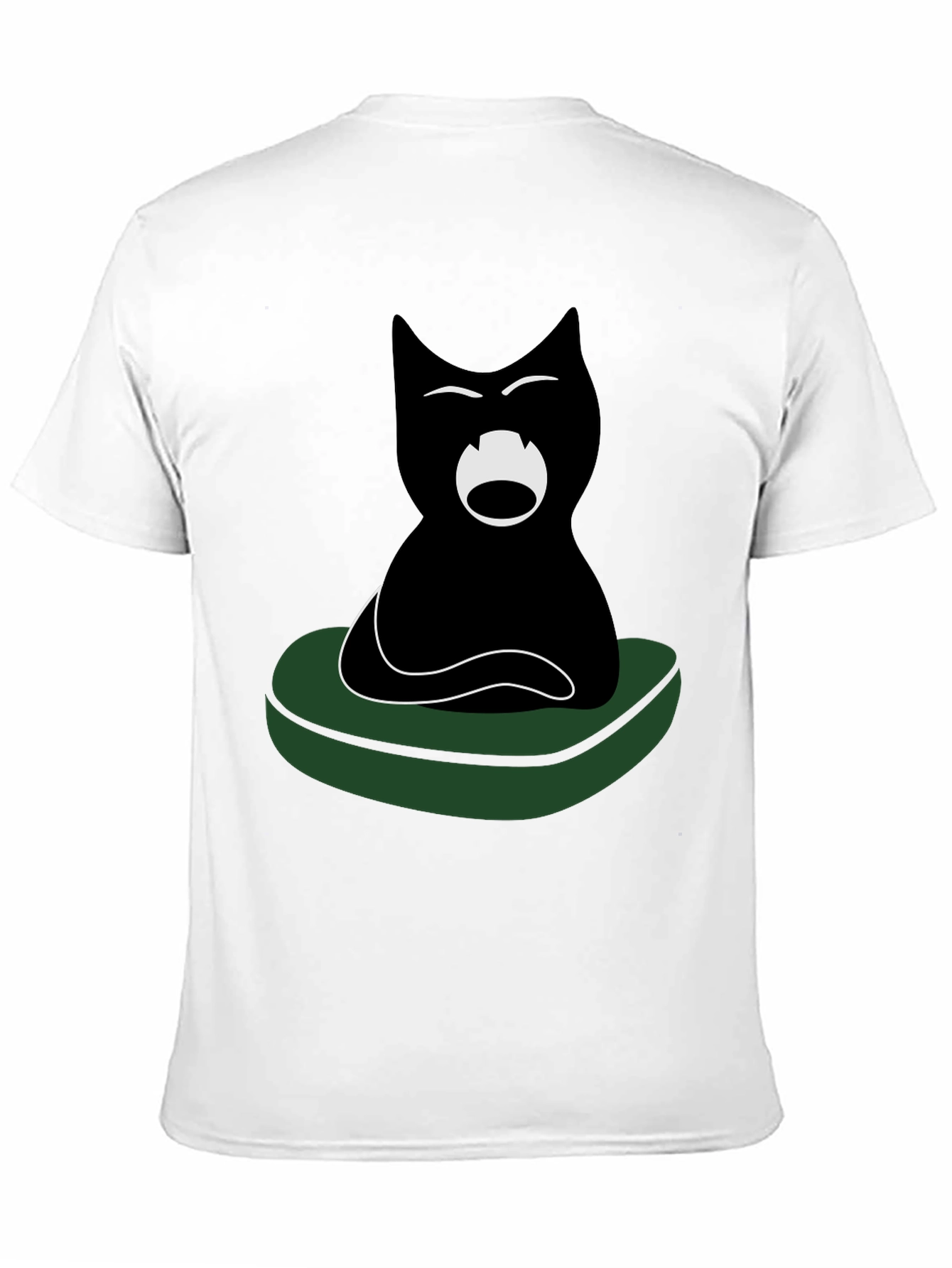 Black Cat on Green Cushion Graphic Tee