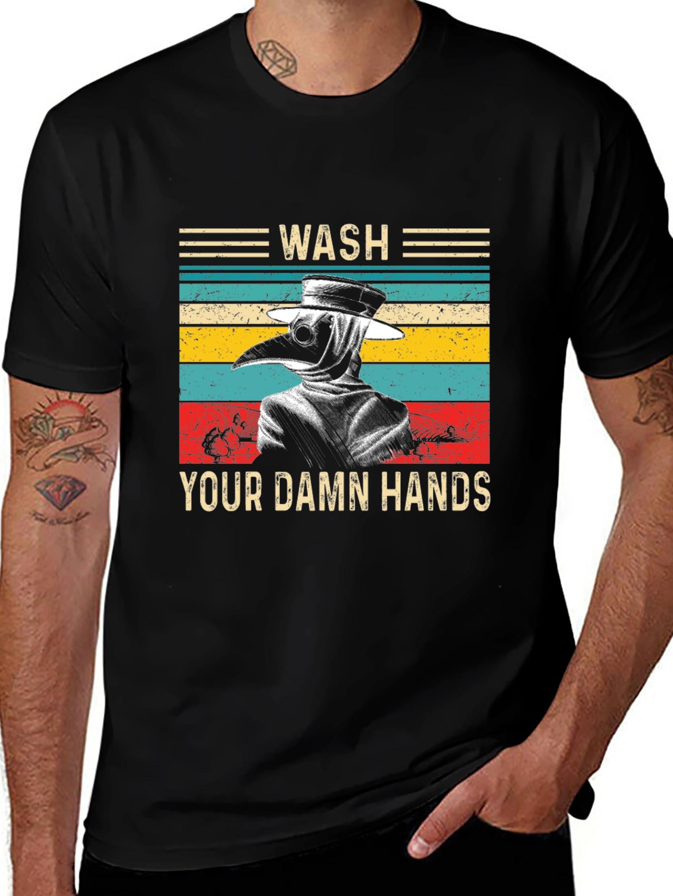 Wash Your Damn Hands Plague Doctor T-Shirt