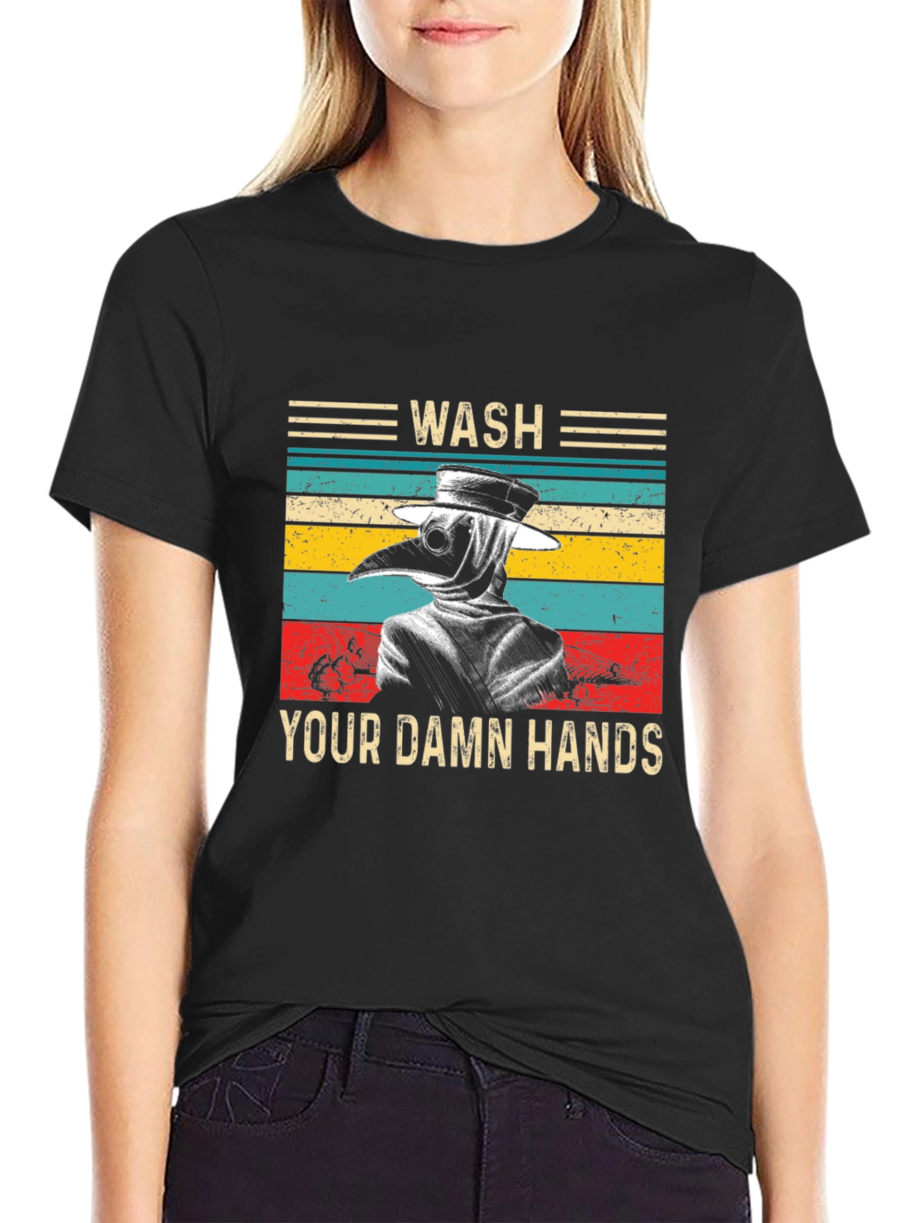 Wash Your Damn Hands Plague Doctor T-Shirt